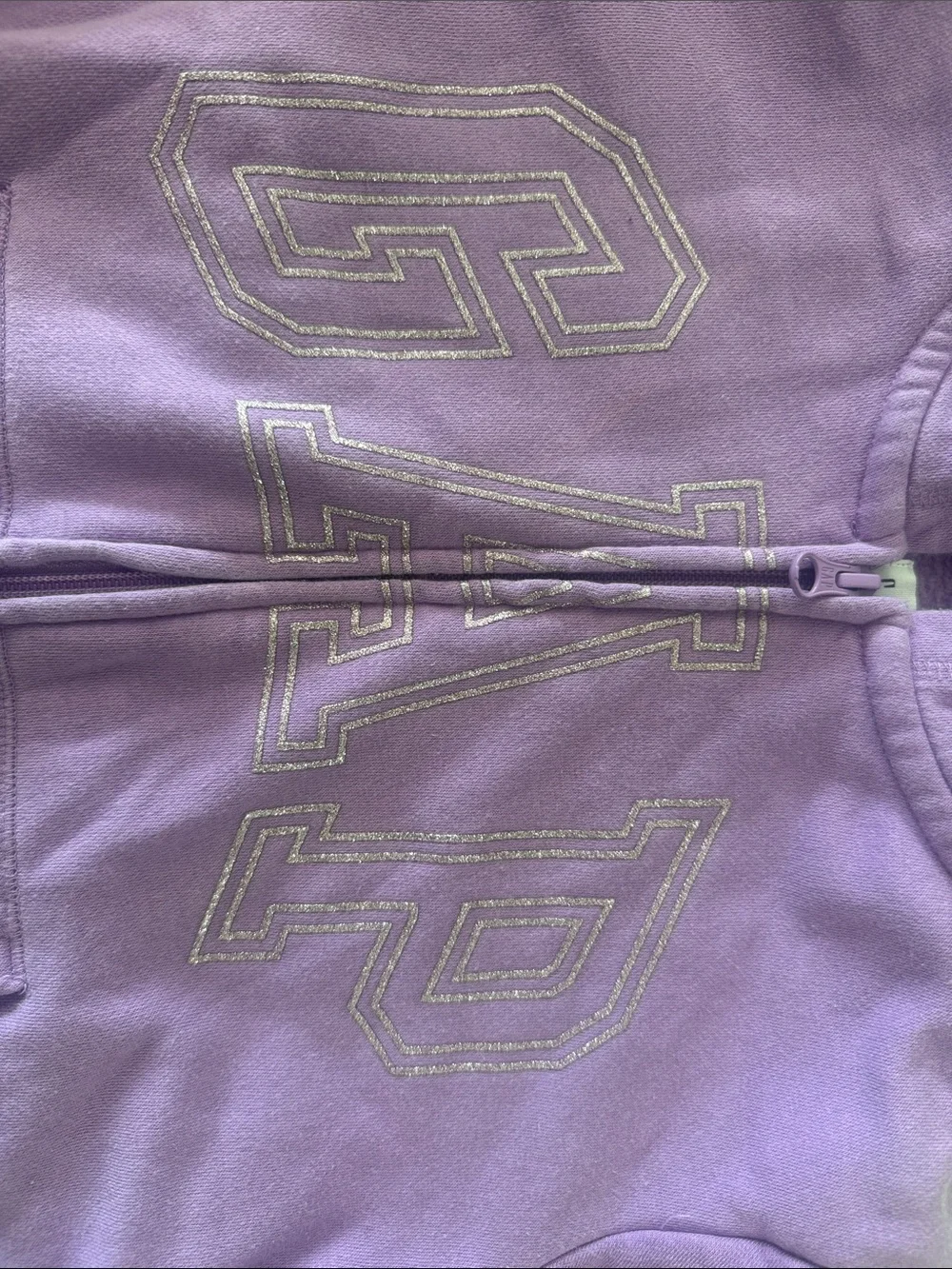 GAP Kids Lavender Zip Hoodie with Embroidered Logo